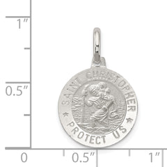 Sterling Silver 925 St. Christopher Medal with Polished Finish and Anti-Tarnish Coating