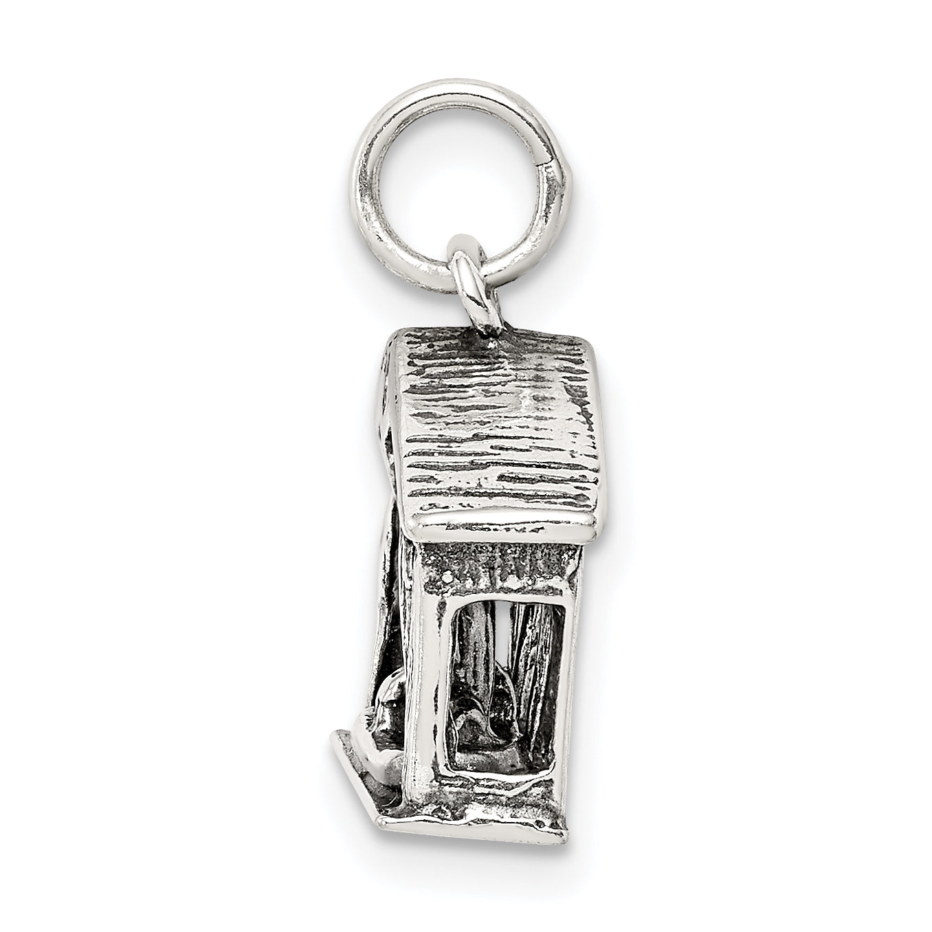 Sterling Silver Antiqued Manger Charm