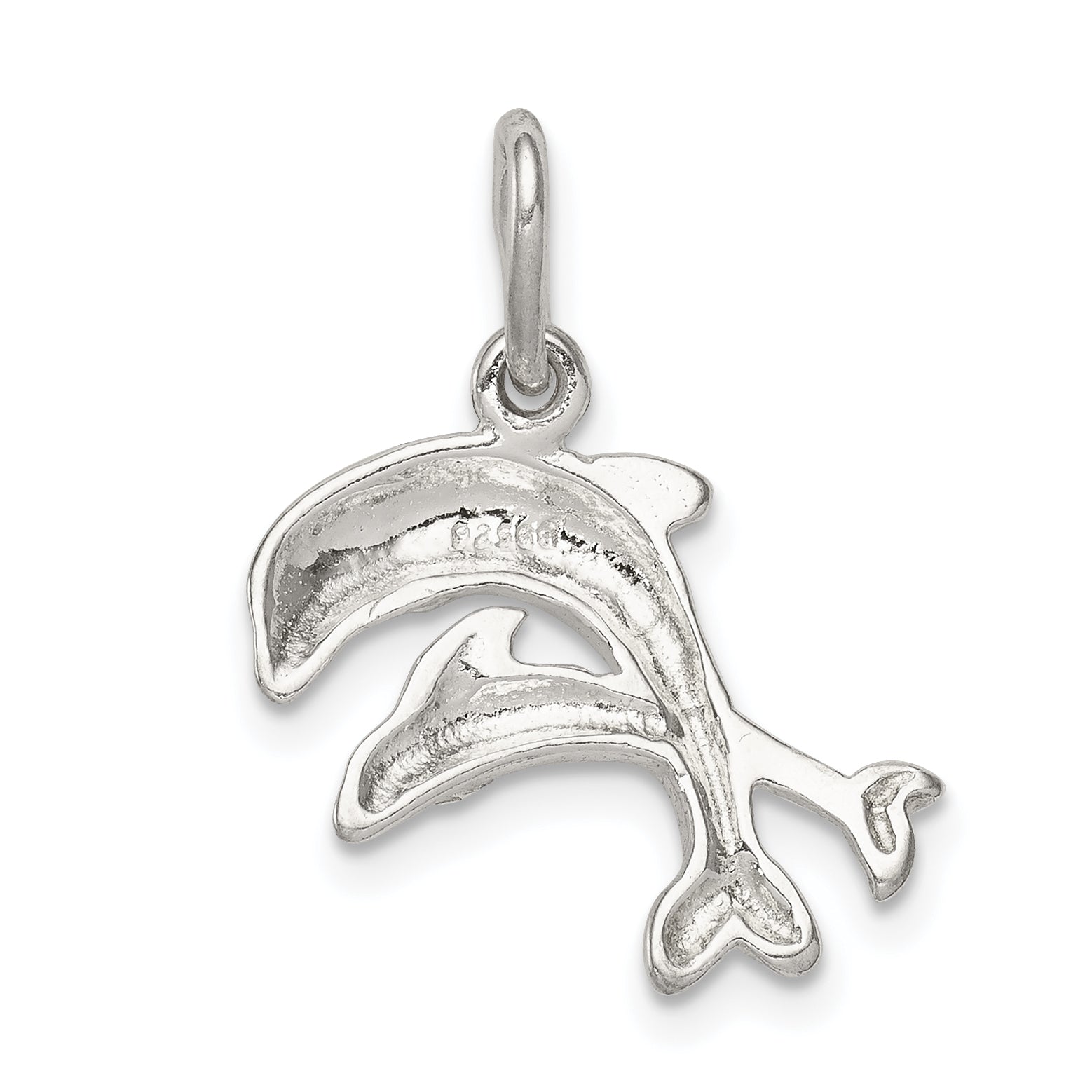 Sterling Silver 925 Dolphin Charm with Polished Anti-Tarnish Finish