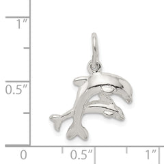 Sterling Silver 925 Dolphin Charm with Polished Anti-Tarnish Finish