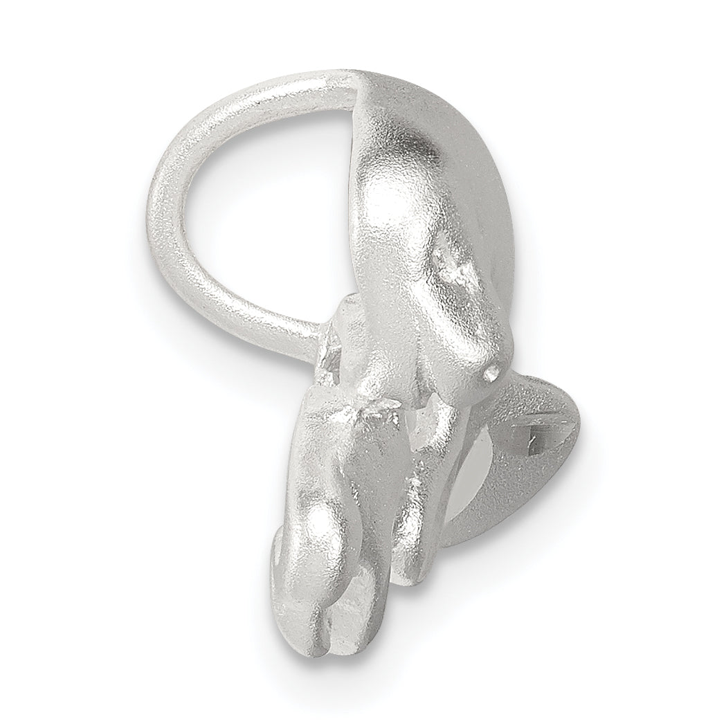 Sterling Silver 925 Manatee with Baby Charm, Polished Anti-Tarnish Finish, Casted