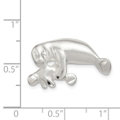 Sterling Silver 925 Manatee with Baby Charm, Polished Anti-Tarnish Finish, Casted