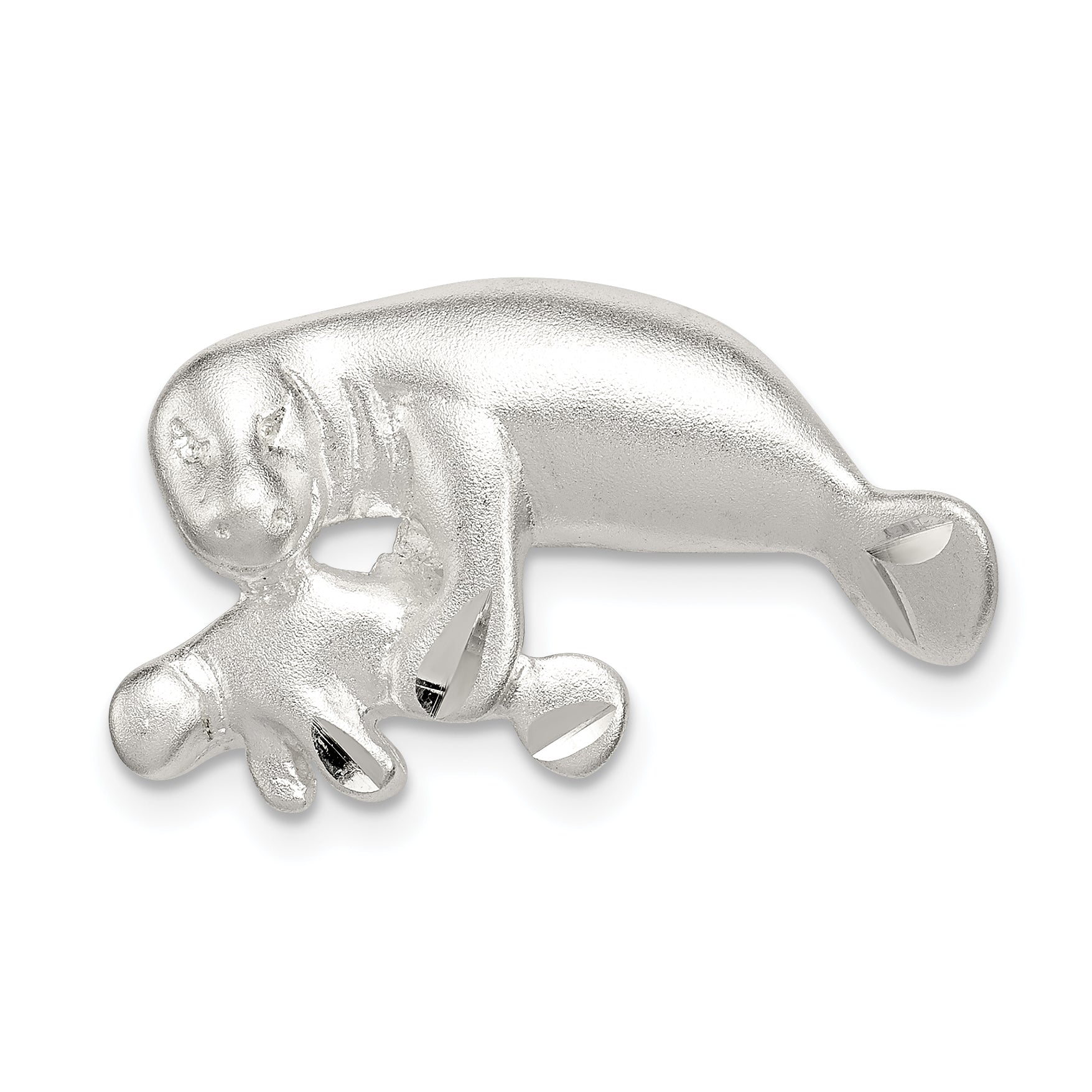 Sterling Silver Manatee with Baby Charm