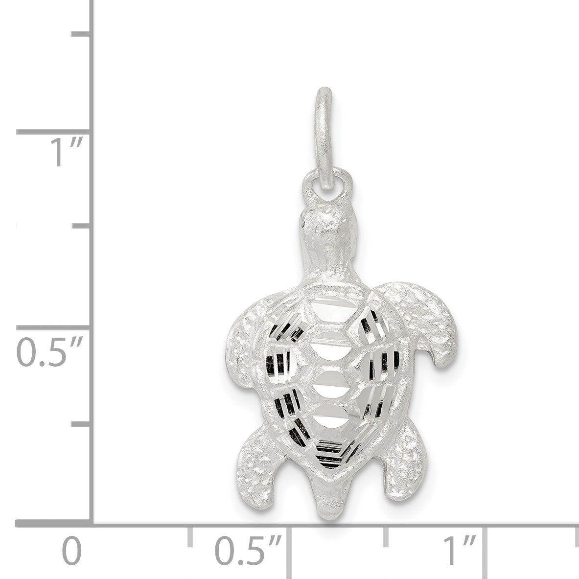 925 Sterling Silver Turtle Charm with Polished Finish and Anti-Tarnish Coating