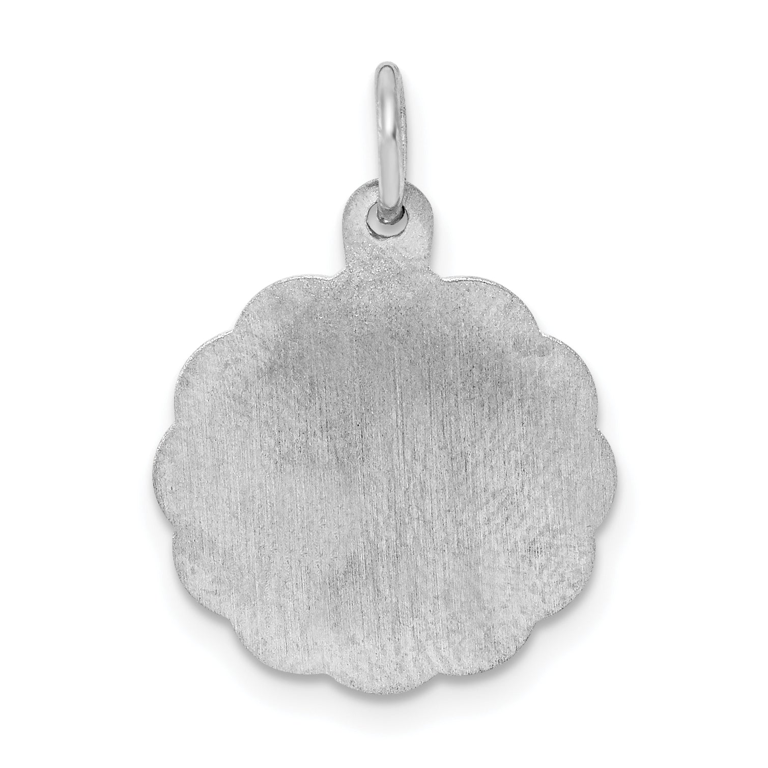 Sterling Silver 925 Rhodium-Plated Engravable Anniversary Charm Polished Finish