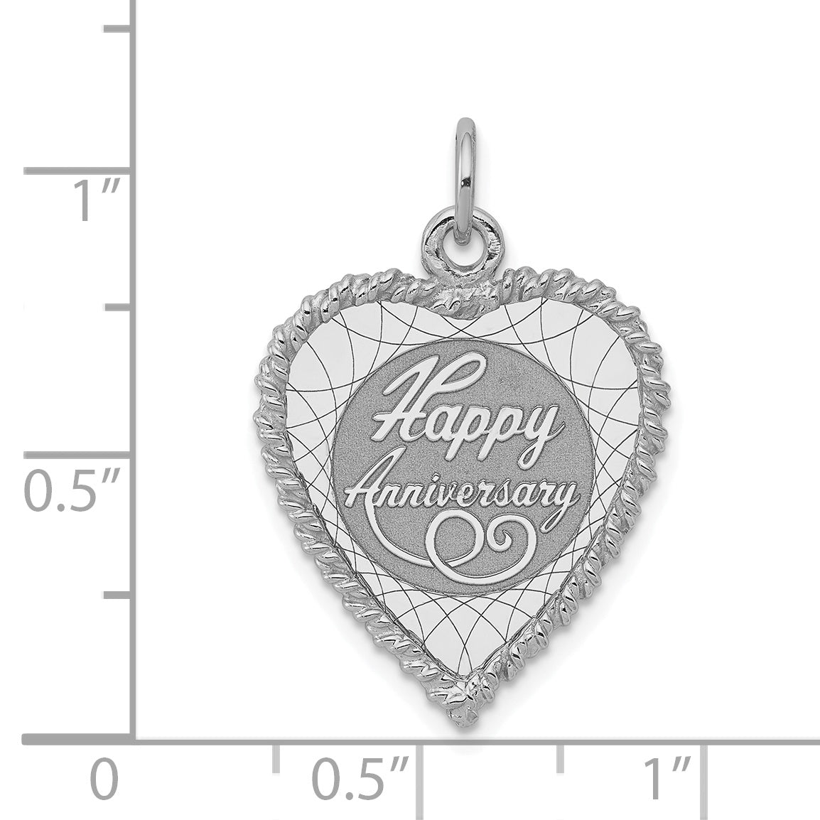 Sterling Silver 925 Engravable Anniversary Charm with Polished Finish