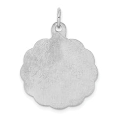 Sterling Silver 25th Anniversary Charm with Rhodium-Plated Polished Finish