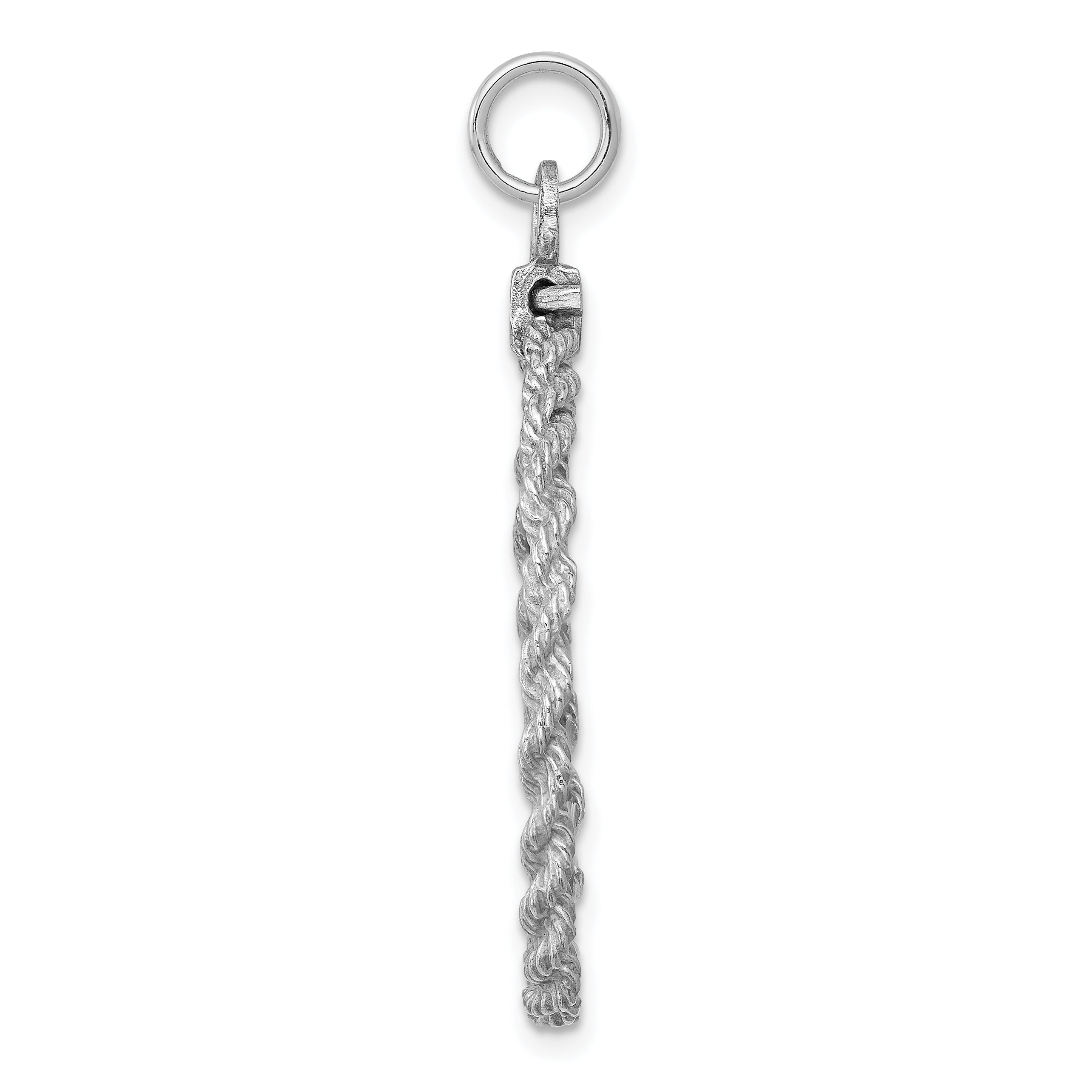 Sterling Silver 925 Rhodium-Plated 25th Anniversary Engravable Charm Elegant Polished Finish