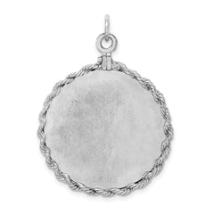 Sterling Silver 925 Rhodium-Plated 25th Anniversary Engravable Charm Elegant Polished Finish