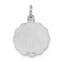 Sterling Silver 925 Polished Special Friend Charm with Rhodium Plating