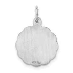 Sterling Silver Rhodium-plated Best Friend Disc Charm