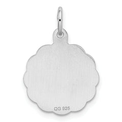 Sterling Silver Rhodium-plated Best Friends Disc Charm