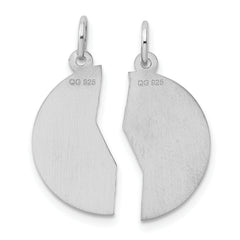 Sterling Silver Rhodium-plated 2-piece Best Friend Disc Charm