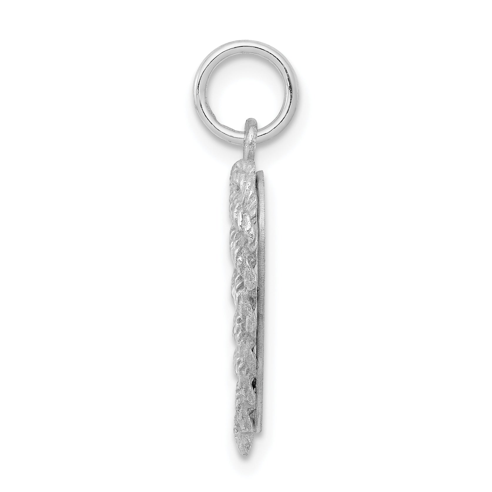 Sterling Silver Rhodium-Plated Engravable Baptism Charm for Children