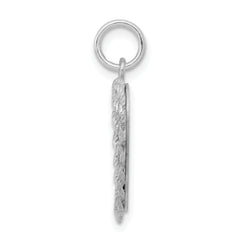 Sterling Silver Rhodium-Plated Engravable Baptism Charm for Children