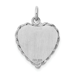 Sterling Silver Rhodium-Plated Engravable Baptism Charm for Children