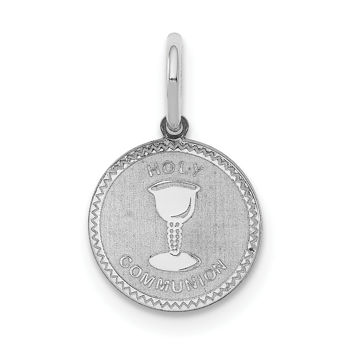 Sterling Silver Rhodium-plated Holy Communion Disc Charm