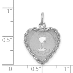 Sterling Silver Rhodium-plated Holy Communion Disc Charm