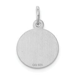 Sterling Silver Rhodium-plated Holy Communion Disc Charm