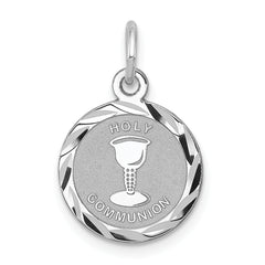 Sterling Silver Rhodium-plated Holy Communion Disc Charm