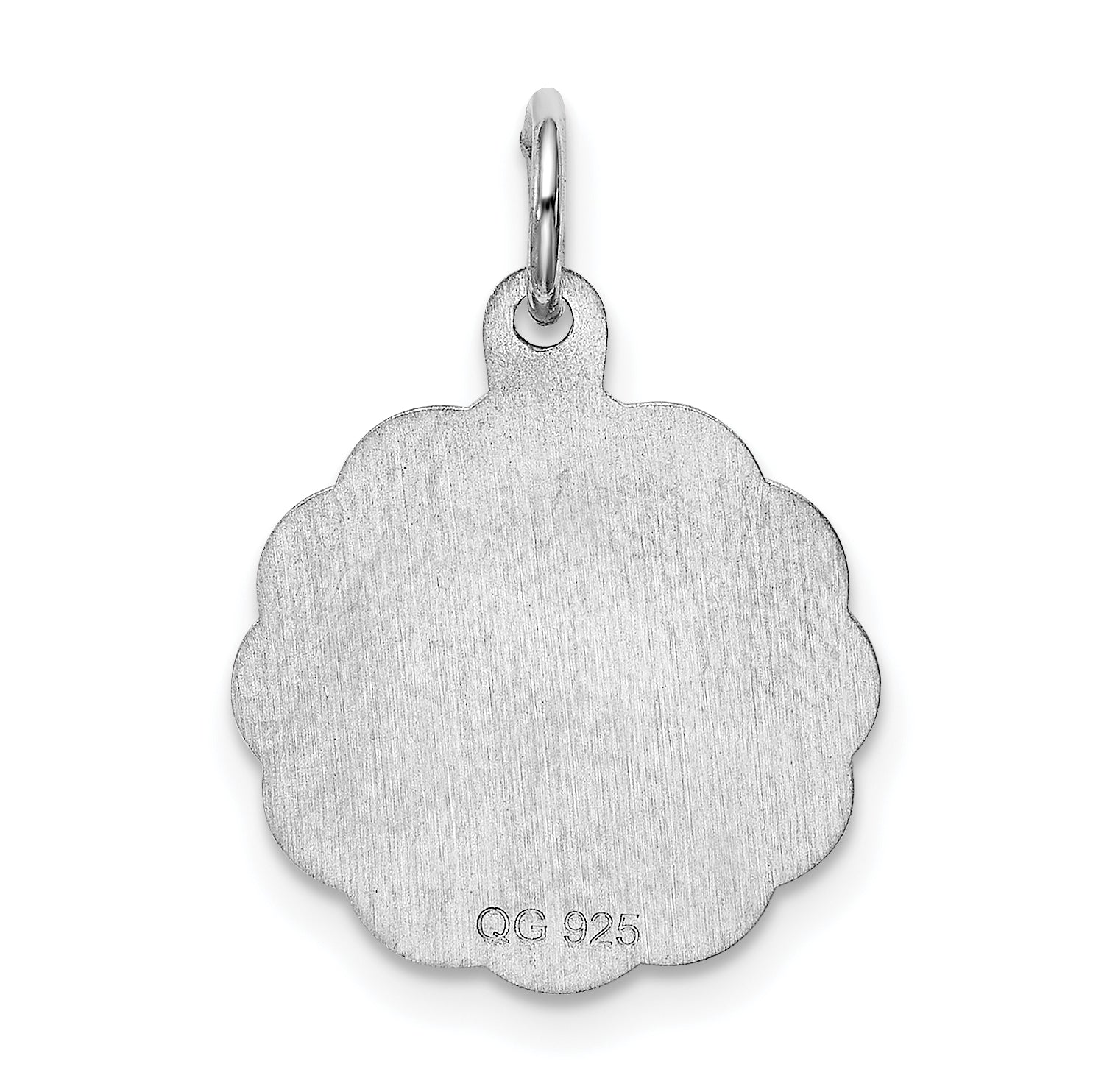 Sterling Silver Rhodium-plated Praying Hands Disc Charm