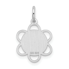 Sterling Silver Rhodium-plated Graduation Day Disc Charm