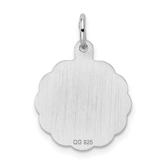 Sterling Silver Rhodium-plated Graduation Day Disc Charm