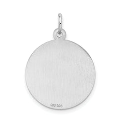 Sterling Silver Rhodium-plated Graduation Day Disc Charm