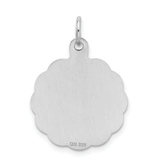 Sterling Silver Rhodium-plated Graduation Day Disc Charm