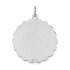 925 Sterling Silver Rhodium-Plated Happy Birthday Charm with Polished Finish