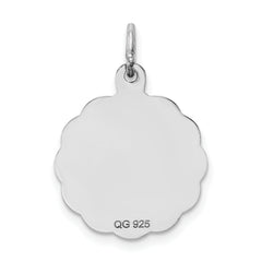 Sterling Silver Rhodium-plated Its a Girl Charm