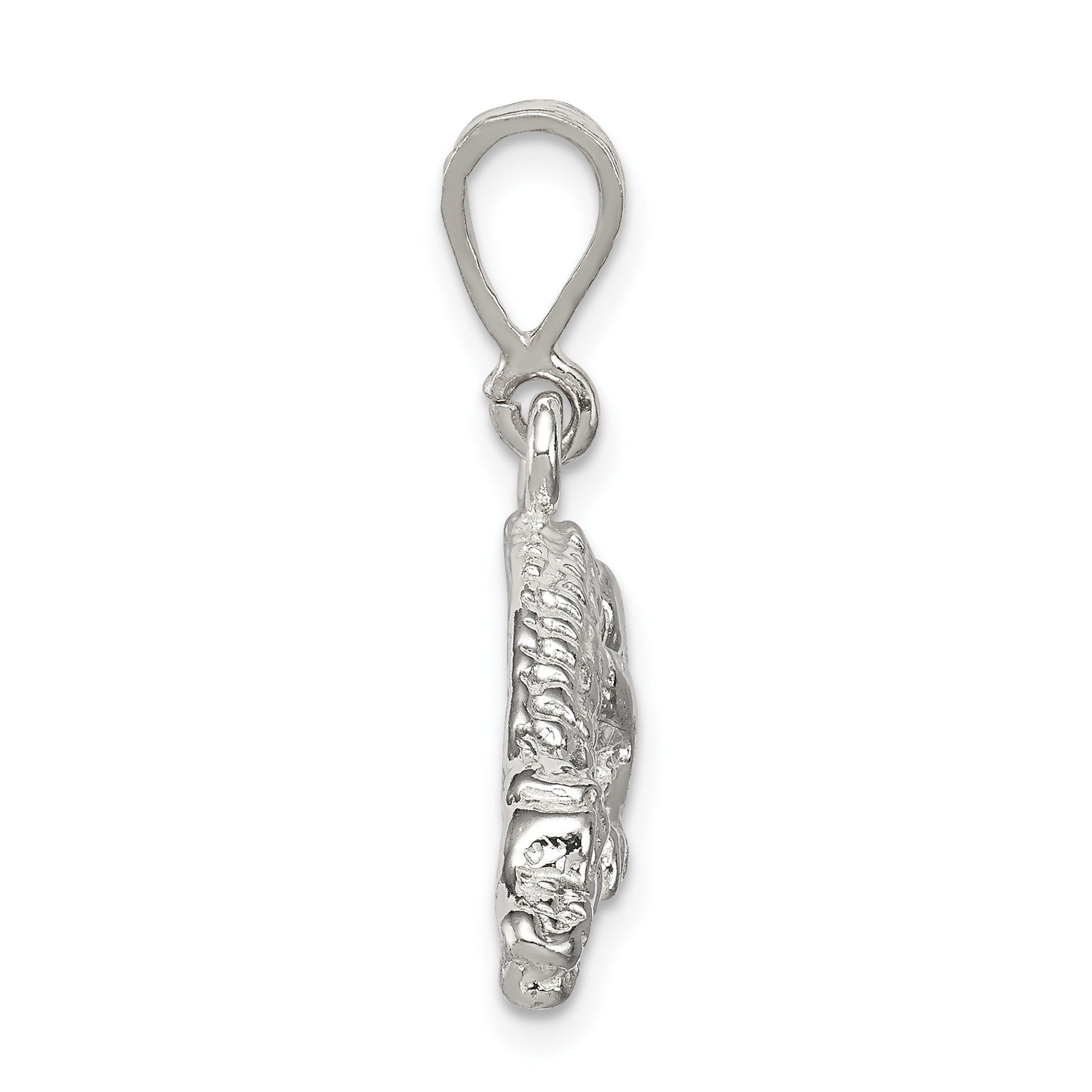 Sterling Silver Alligator Charm with Polished Anti-Tarnish Finish  925 Solid