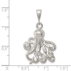 Sophia Jewelers Polished 925 Sterling Silver Octopus Charm with Anti-Tarnish Finish for Men