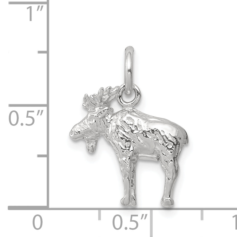 Sterling Silver 3-D Moose Charm