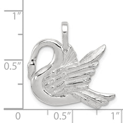 Sterling Silver 925 Swan Charm with Anti-Tarnish Finish Elegant Cast Design