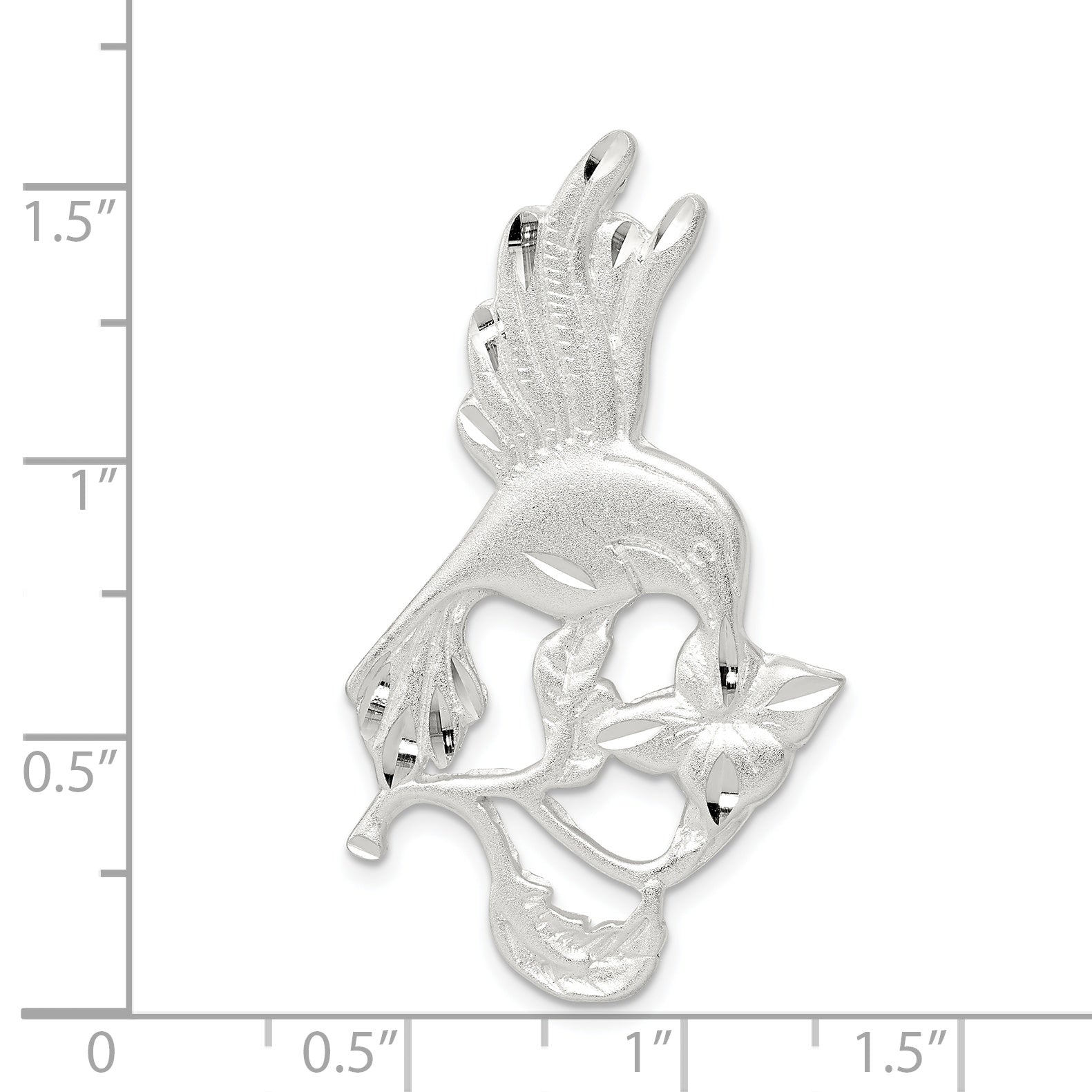 Sterling Silver 925 Hummingbird Charm with Anti-Tarnish Solid Cast Design