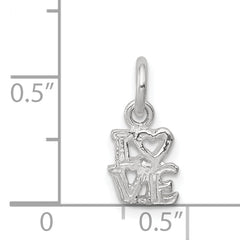 925 Sterling Silver Love Charm with Polished Finish and Anti-Tarnish Coating