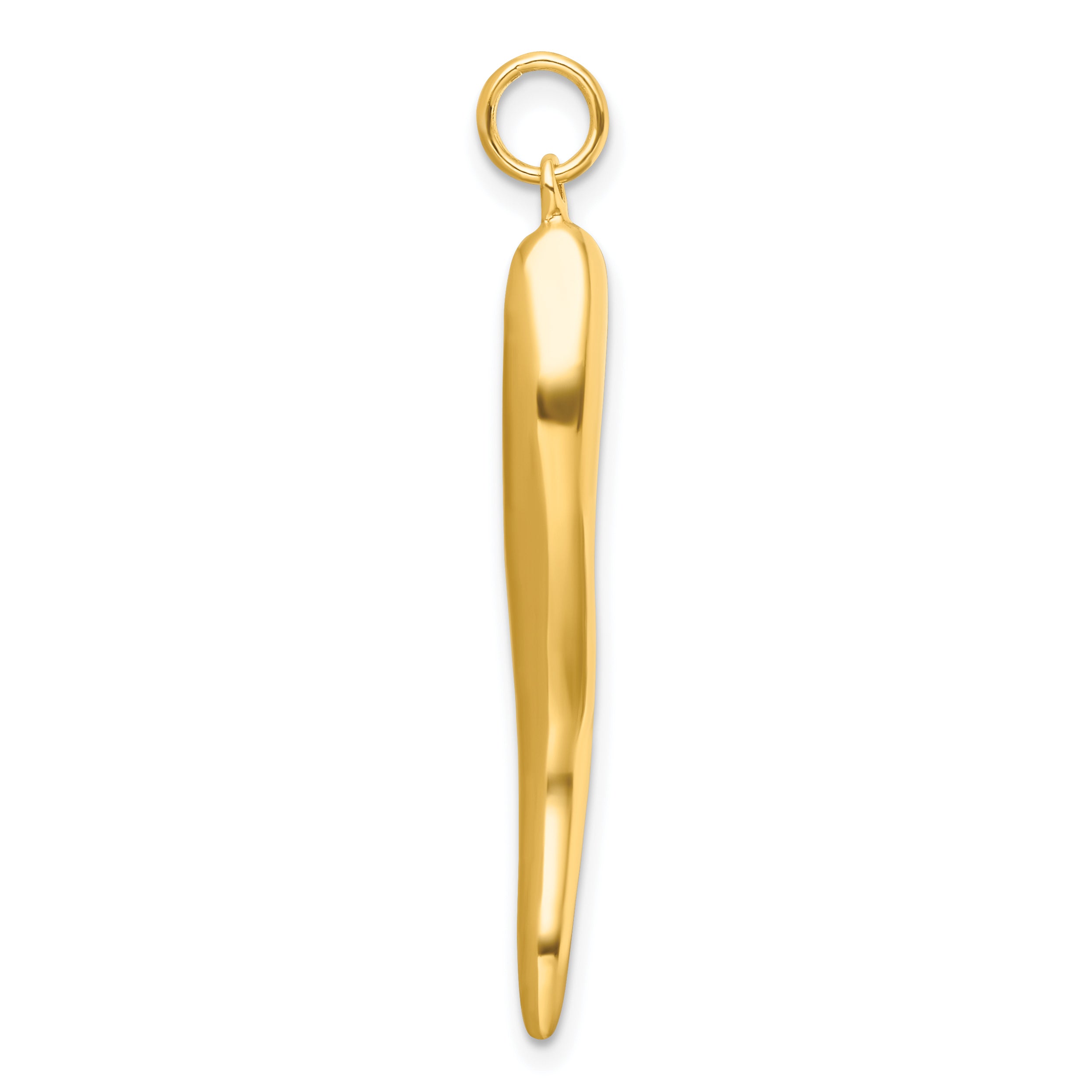 Sterling Silver Gold-tone Polished Italian Horn Pendant