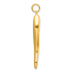 Sterling Silver Gold-tone Polished Italian Horn Pendant