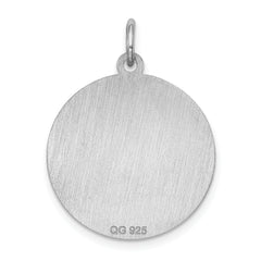 Sterling Silver Rhodium-plated Airedale Disc Charm