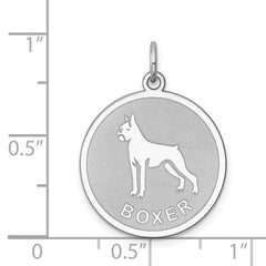 Sterling Silver Rhodium-plated Boxer Disc Charm