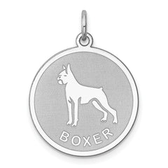 Sterling Silver Rhodium-plated Boxer Disc Charm