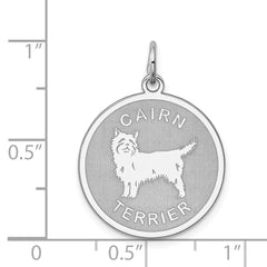 Sterling Silver Rhodium-plated Cairn Terrier Charm