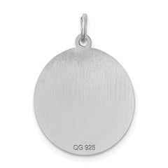 Sterling Silver Rhodium-plated Collie Disc Charm