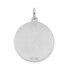 Sterling Silver Rhodium-plated Greyhound Disc Charm