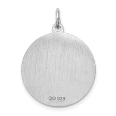 Sterling Silver Rhodium-plated Poodle Disc Charm