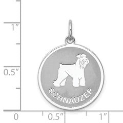 Sterling Silver Rhodium-plated Schnauzer Disc Charm