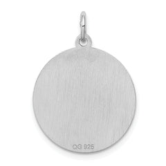 Sterling Silver Rhodium-plated Shih Tzu Disc Charm