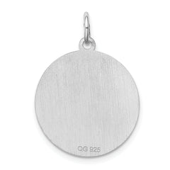 Sterling Silver Rhodium-plated Weimaraner Disc Charm