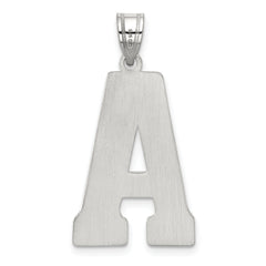 Sterling Silver 925 Rhodium-Plated Letter A Pendant  Large Solid Cast Design